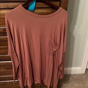 Zenana Outfitters Long Sleeve Top in Warm Brown
